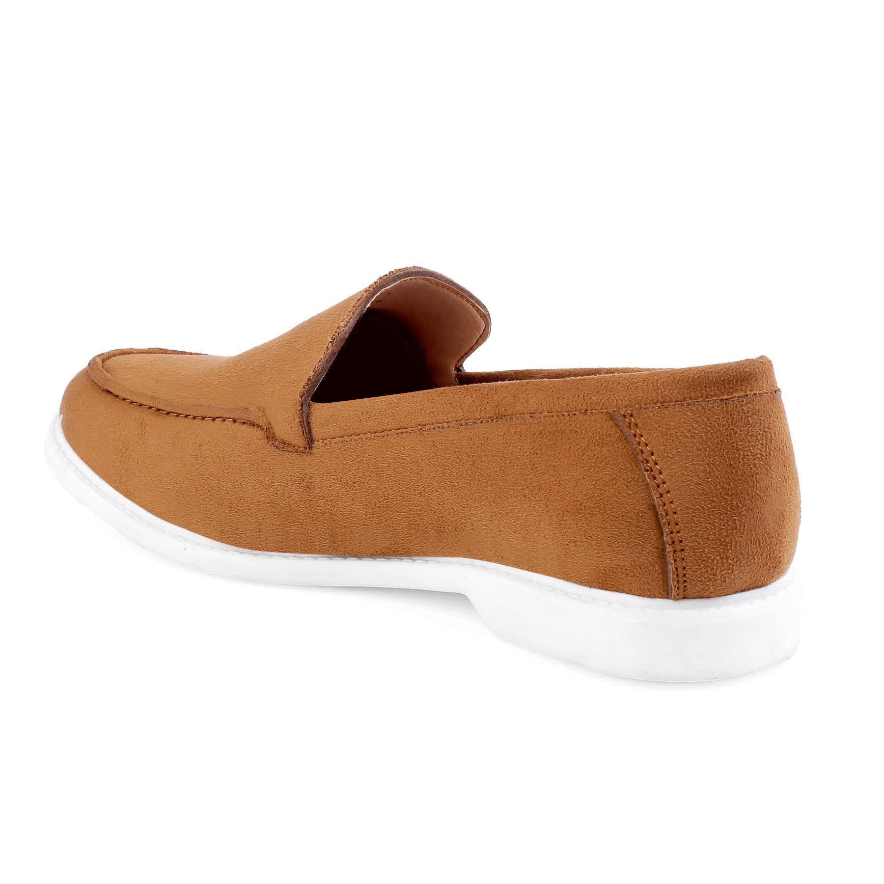 Brown loafer shoe on a white background