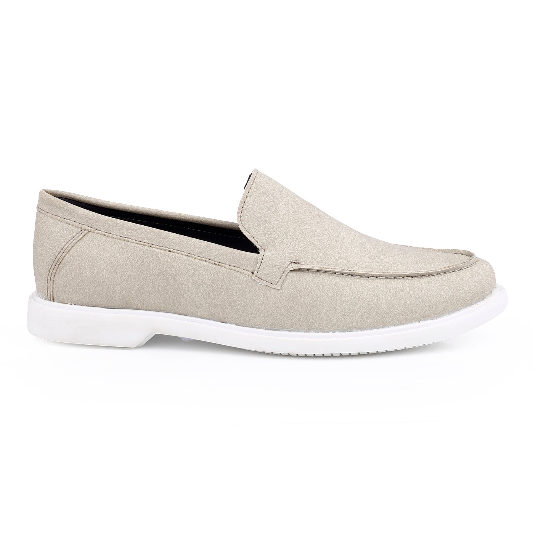 Beige loafer shoe on a white background