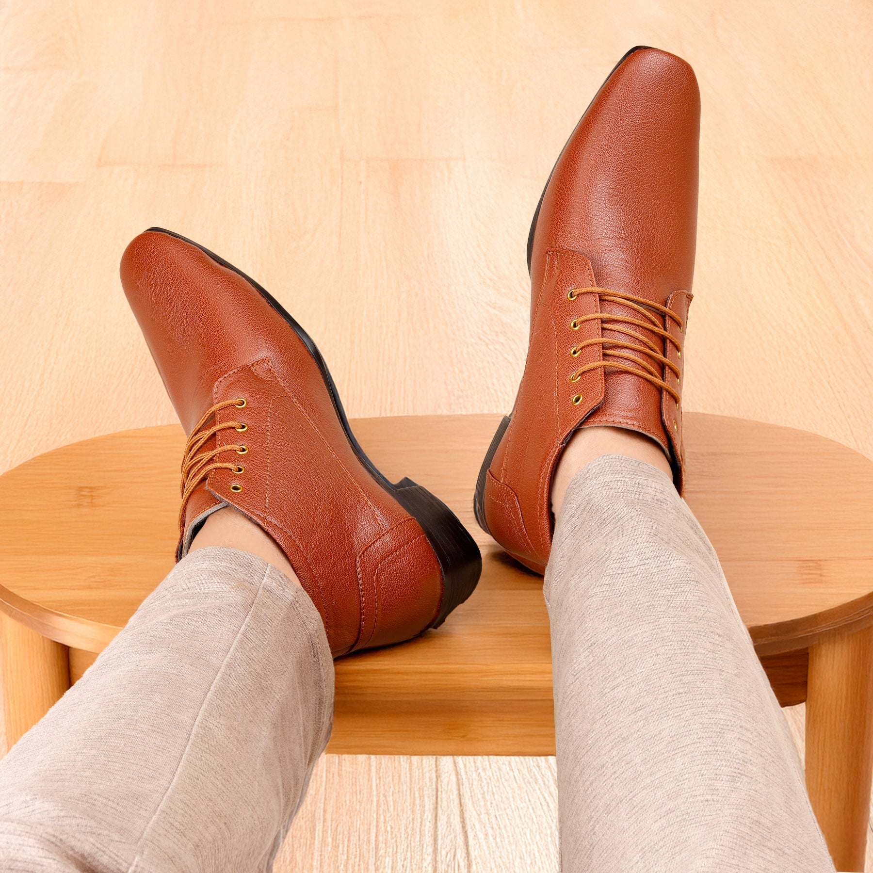 Men's Elevator Derby Dress Boots for Height Boost & Style