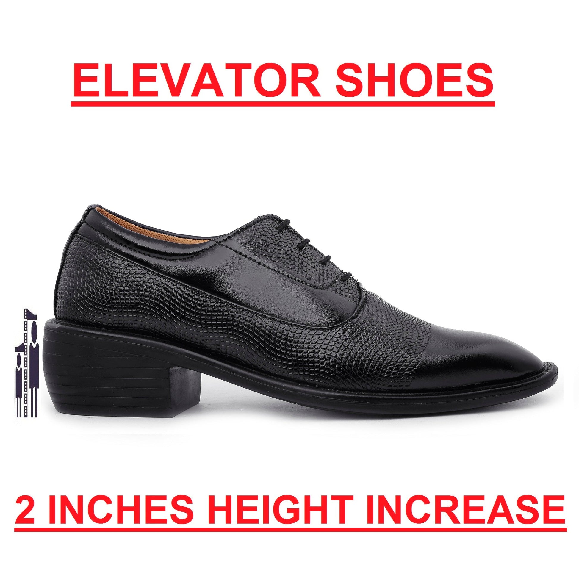 Height Boosting Men's Formal Lace-Up Shoes - Elevate Your Style