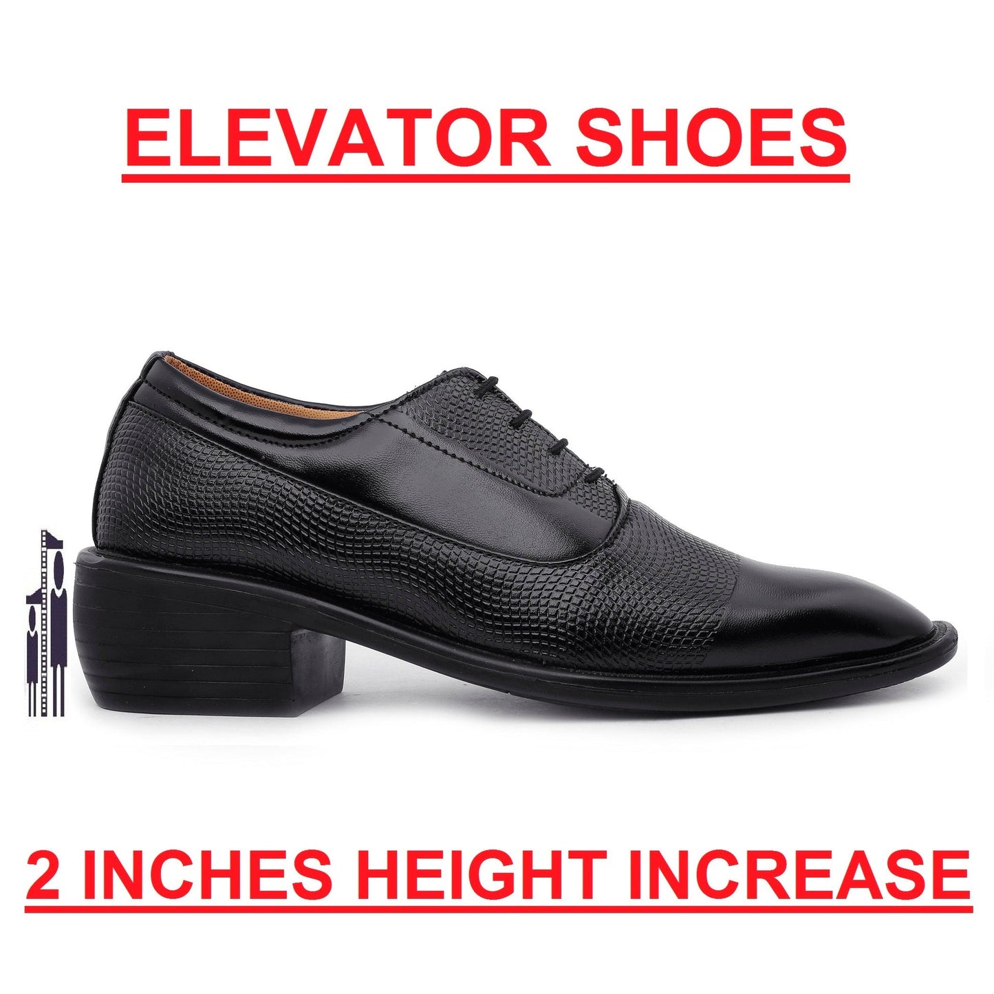 Height Boosting Men's Formal Lace-Up Shoes - Elevate Your Style
