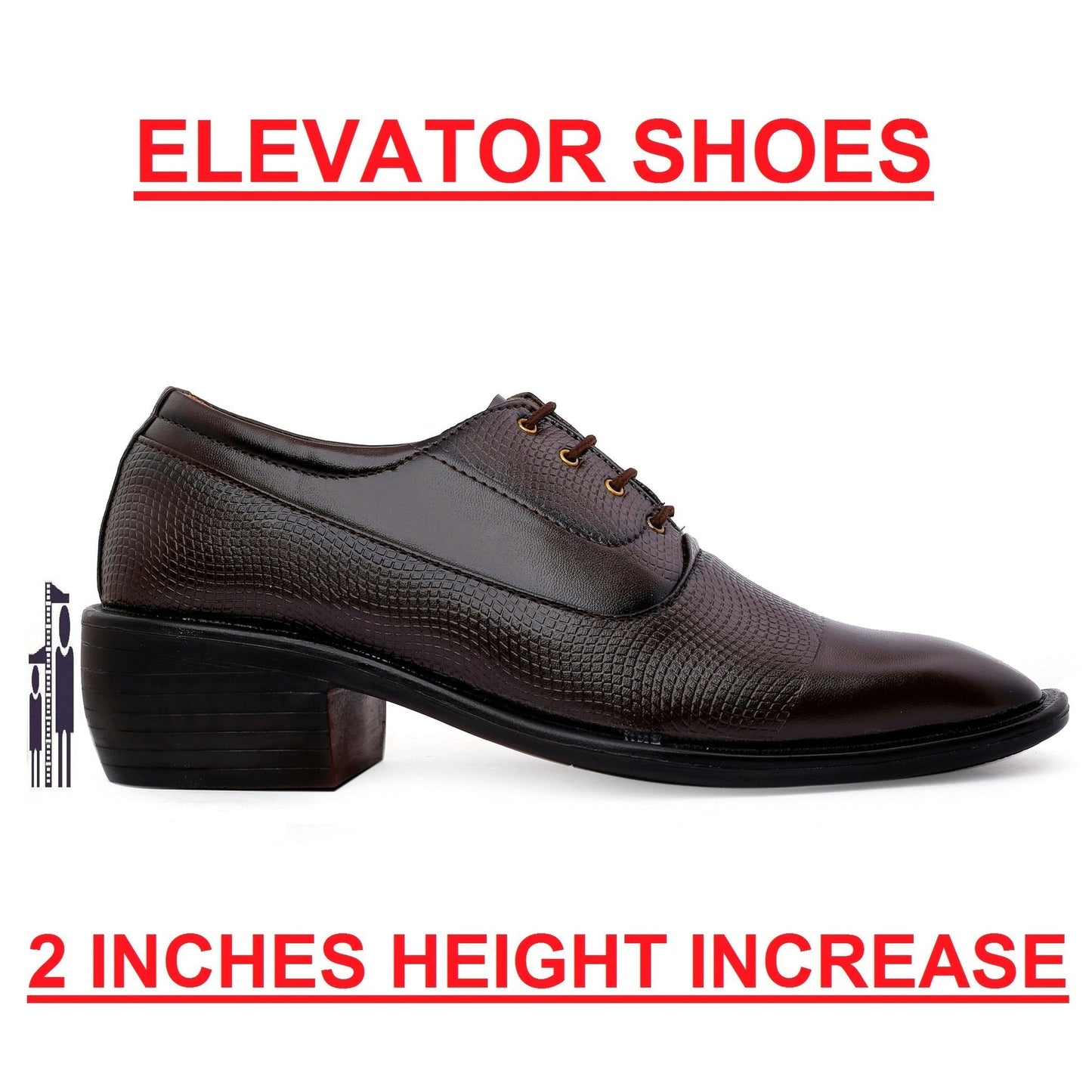 Height Boosting Men's Formal Lace-Up Shoes - Elevate Your Style
