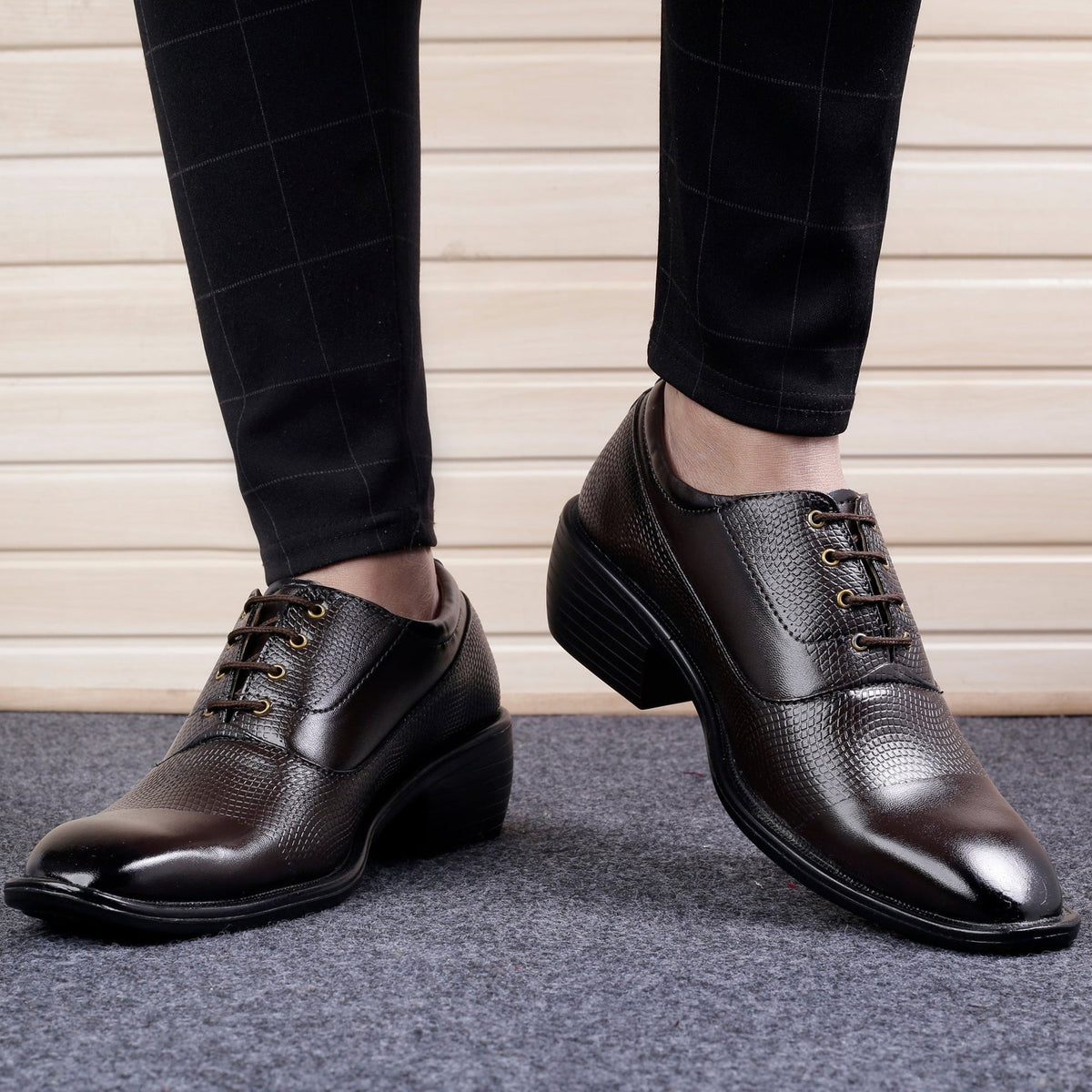 Height Boosting Men's Formal Lace-Up Shoes - Elevate Your Style