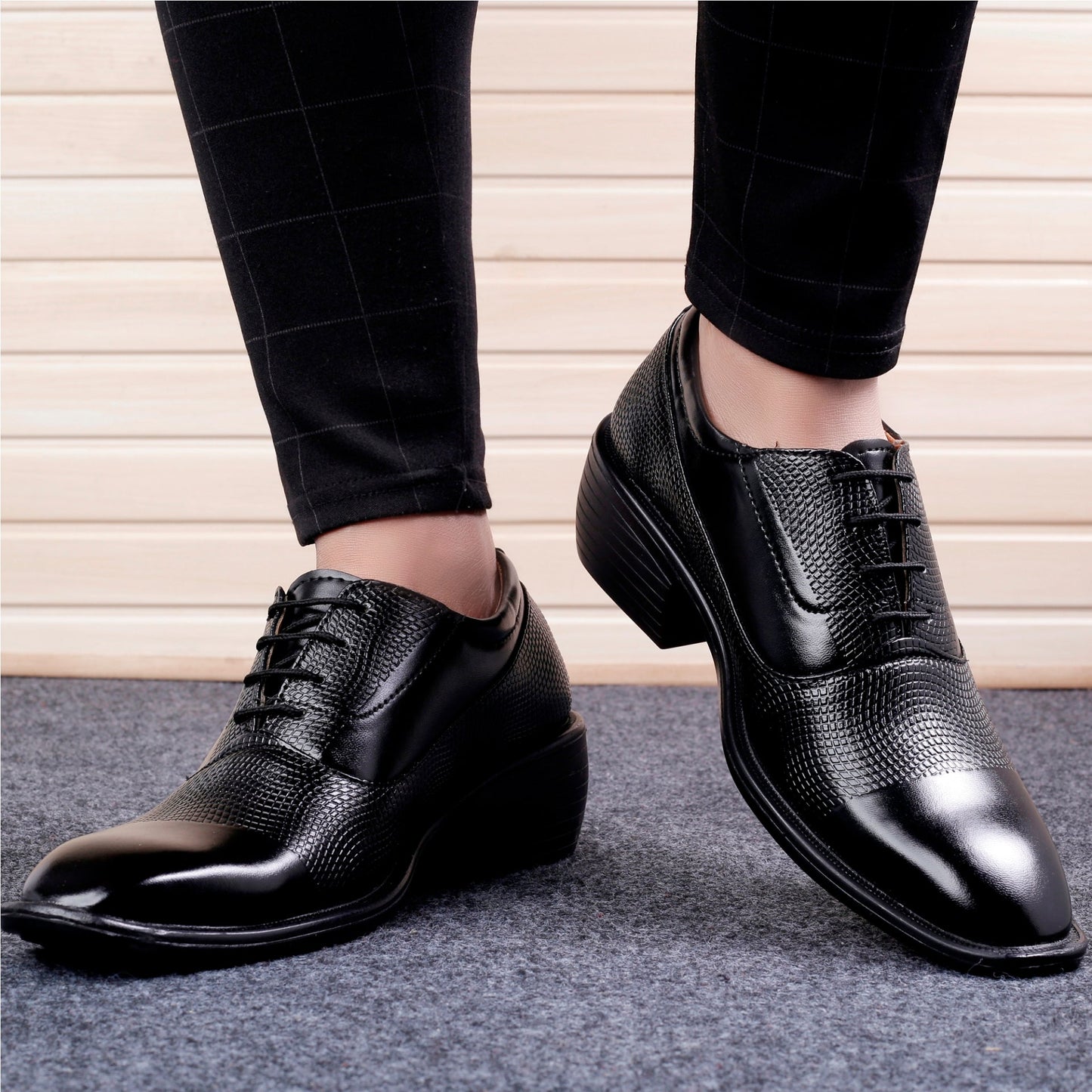 Height Boosting Men's Formal Lace-Up Shoes - Elevate Your Style