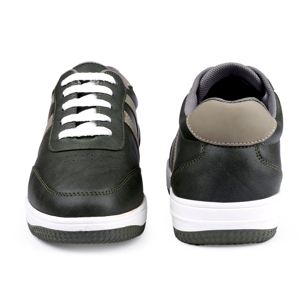 Black sneakers with white soles on a white background