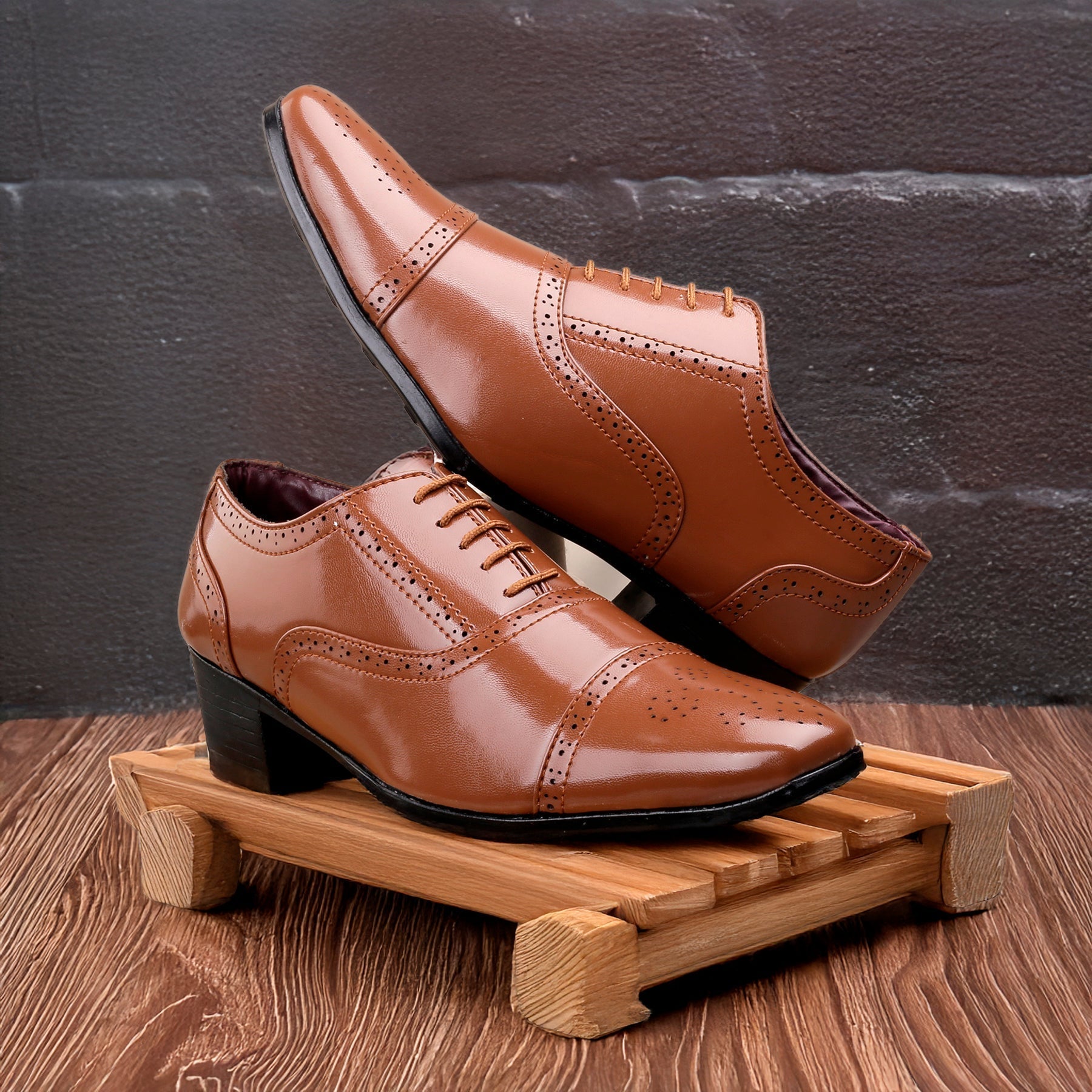 Mens Attire Men’s Oxford Semi Brogue Formal Lace-Up Shoes