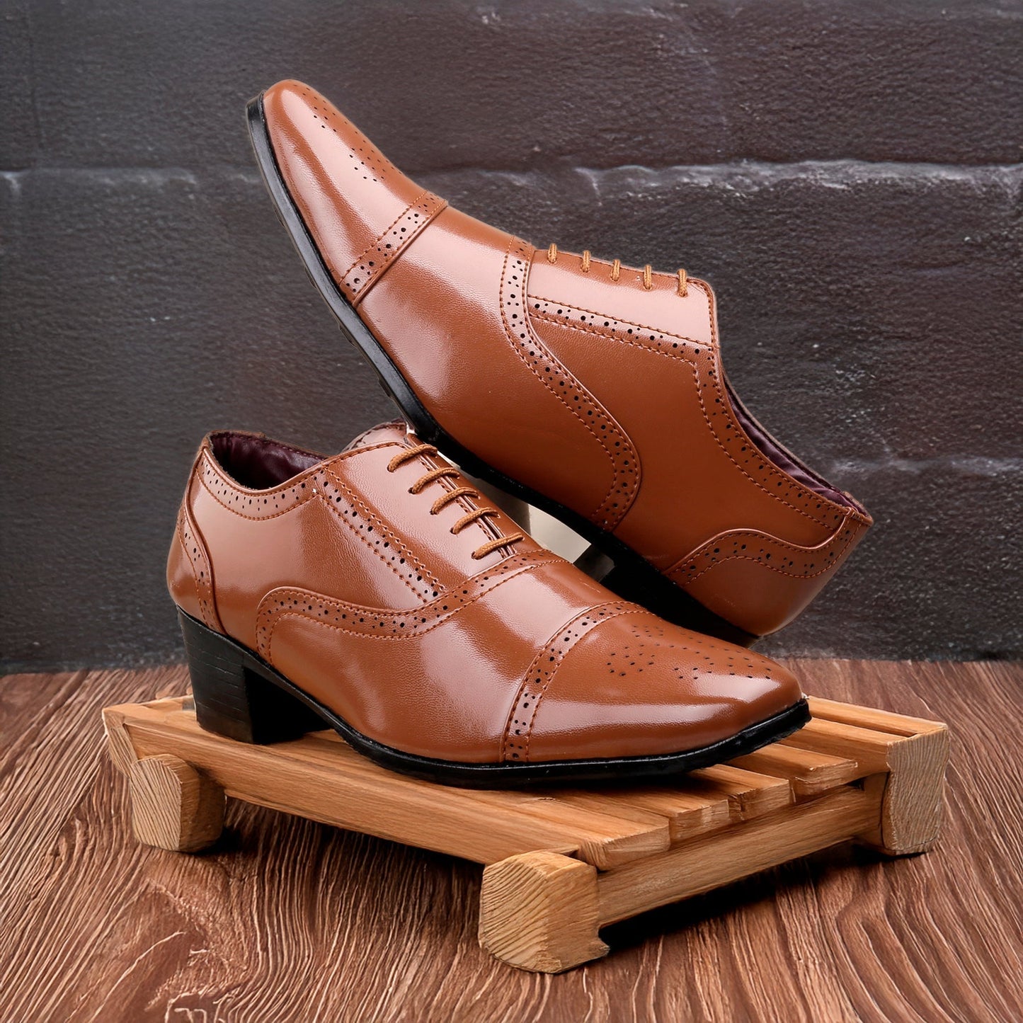 Mens Attire Men’s Oxford Semi Brogue Formal Lace-Up Shoes