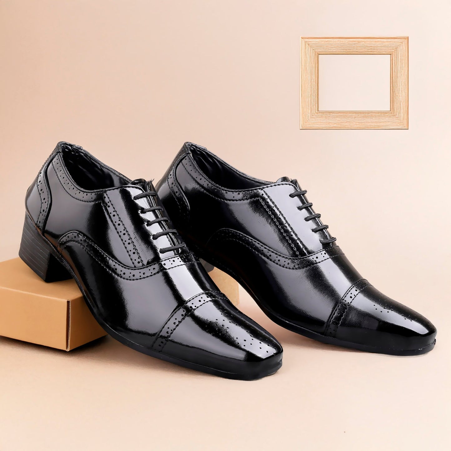 Mens Attire Men’s Oxford Semi Brogue Formal Lace-Up Shoes