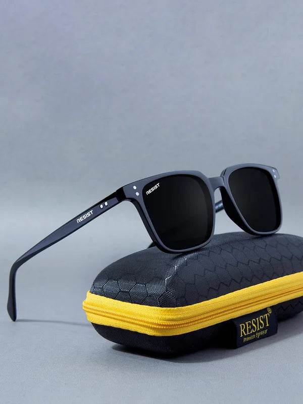 Hot Small Black Rectangle Sunglass - Mens Attire