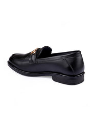 Black loafer shoe on a white background