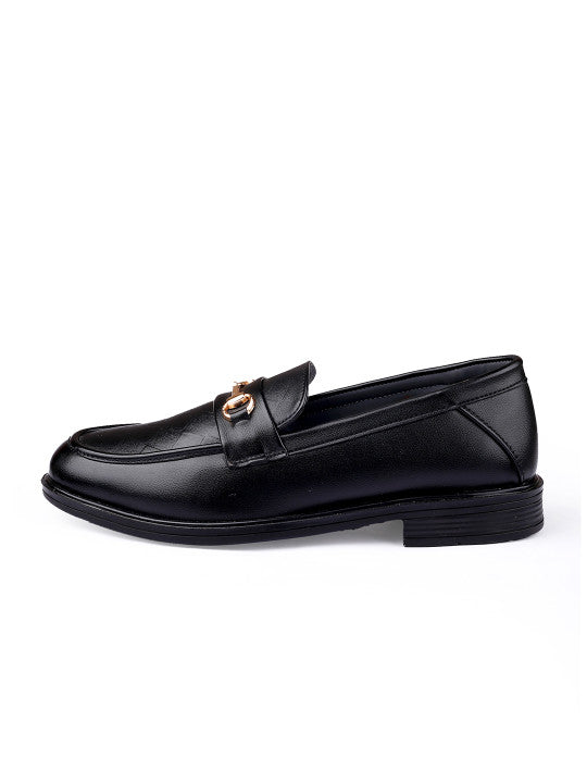 Black loafer shoe on a white background