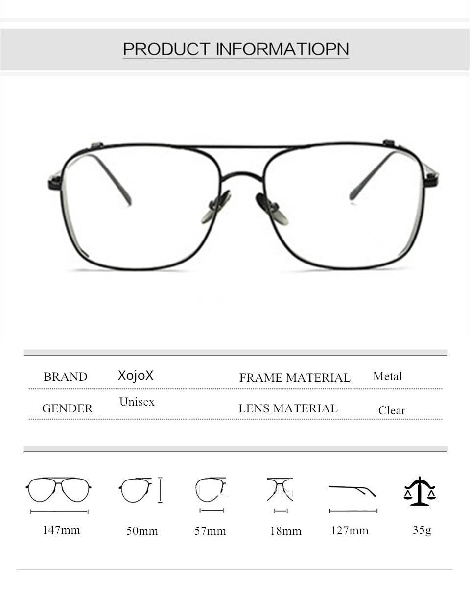 Optical Alloy Glasses Frame Women Men Oversized Transparent Eyeglasses Frames - Mens Attire - Mens Attire