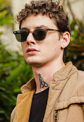 UV Protected Brown & Green Wayfarer Sunglasses