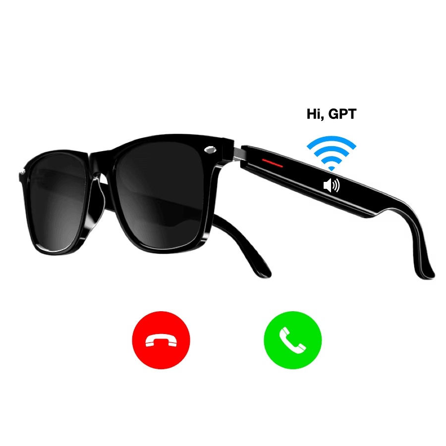 Smart Bluetooth Glasses – Call, Music, Voice Assistant, UV400 Lens, IP54 Waterproof - Mens Attire