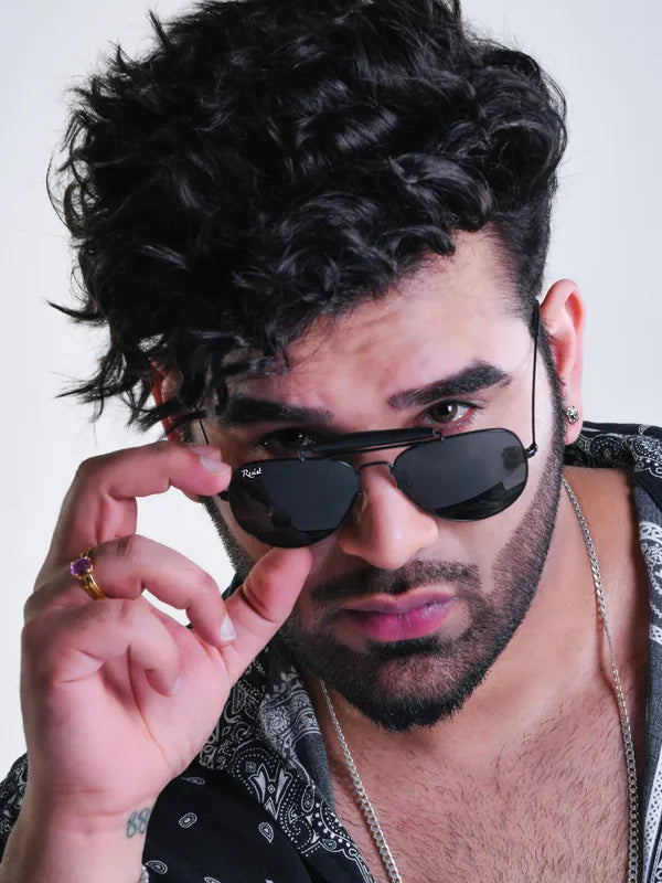 UV Protected Black Aviator Sunglasses for Men & Women