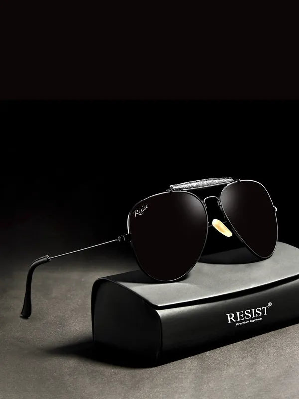 UV Protected Black Aviator Sunglasses for Men & Women