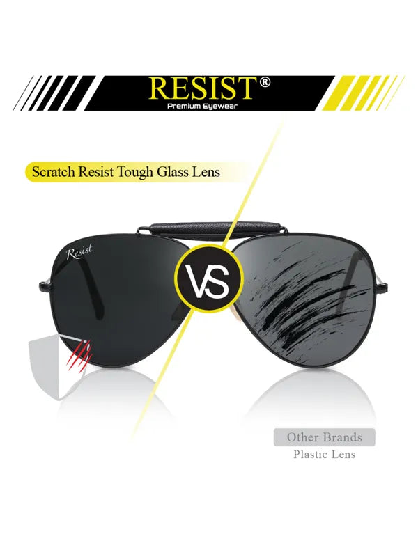 UV Protected Black Aviator Sunglasses for Men & Women