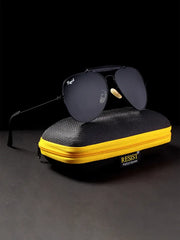 UV Protected Black Aviator Sunglasses for Men & Women