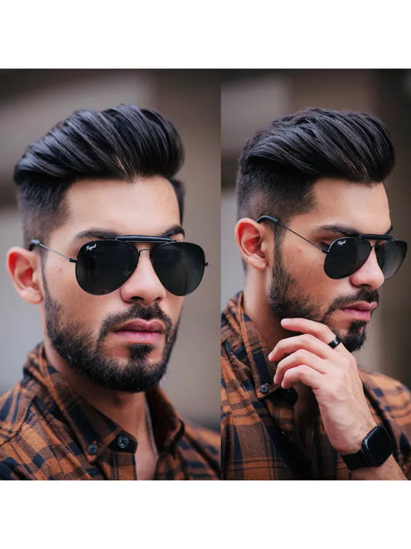 UV Protected Black Aviator Sunglasses for Men & Women