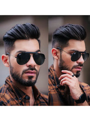 UV Protected Black Aviator Sunglasses for Men & Women