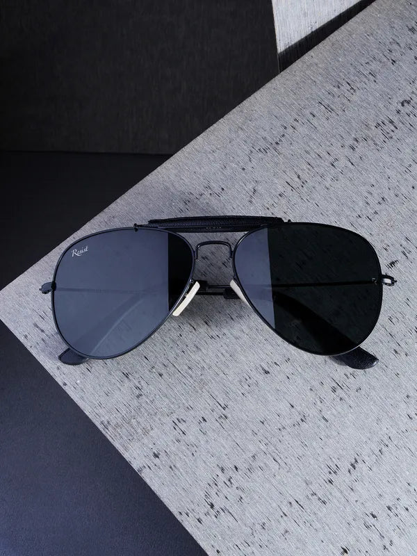 UV Protected Black Aviator Sunglasses for Men & Women