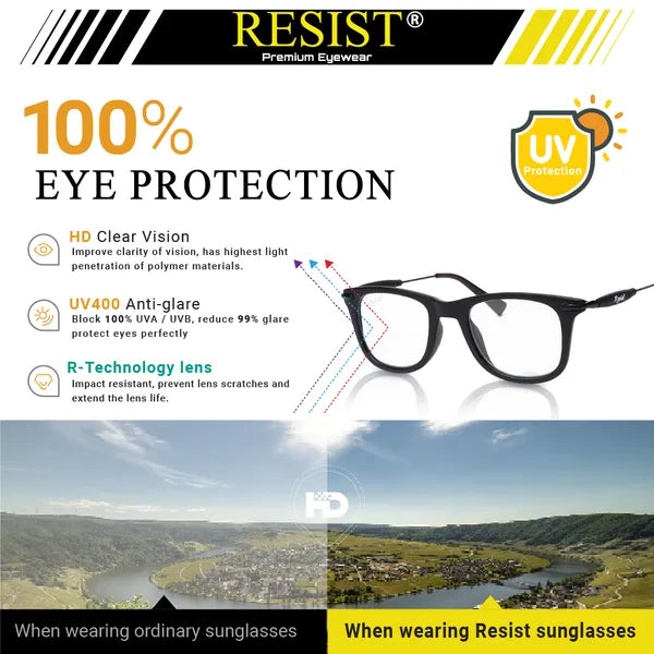 UV Protected Black Photochromic Day & Night Wayfarer Sunglasses