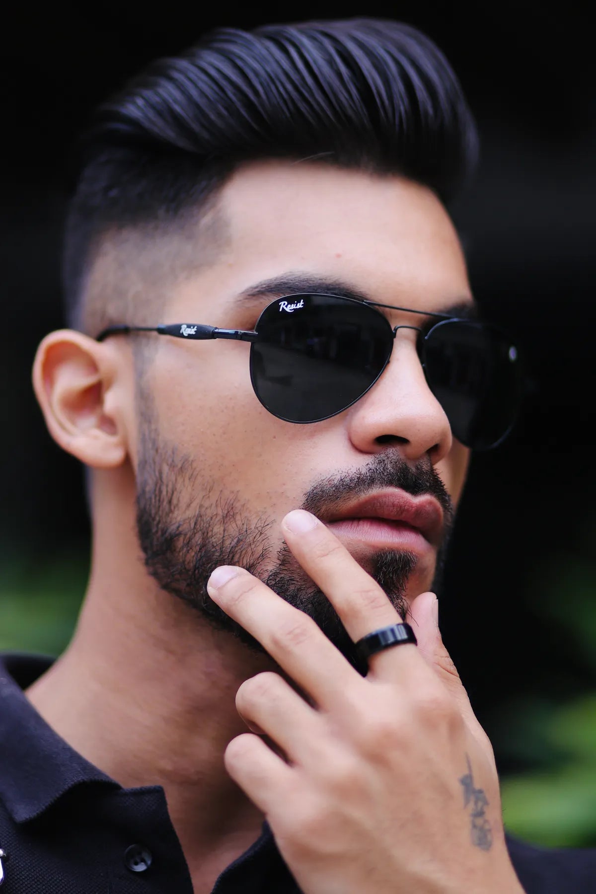 Black UV Protected Aviator Sunglasses for Men Women