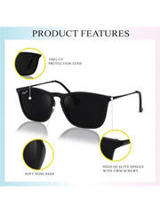 Mens Attire Black UV Protected Wayfarer Sunglasses