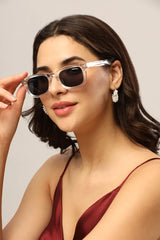 UV Protected White Black Wayfarer Sunglasses