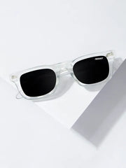 UV Protected White Black Wayfarer Sunglasses