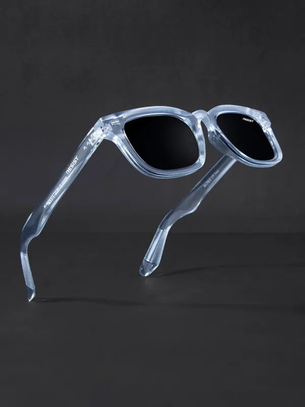 UV Protected White Black Wayfarer Sunglasses