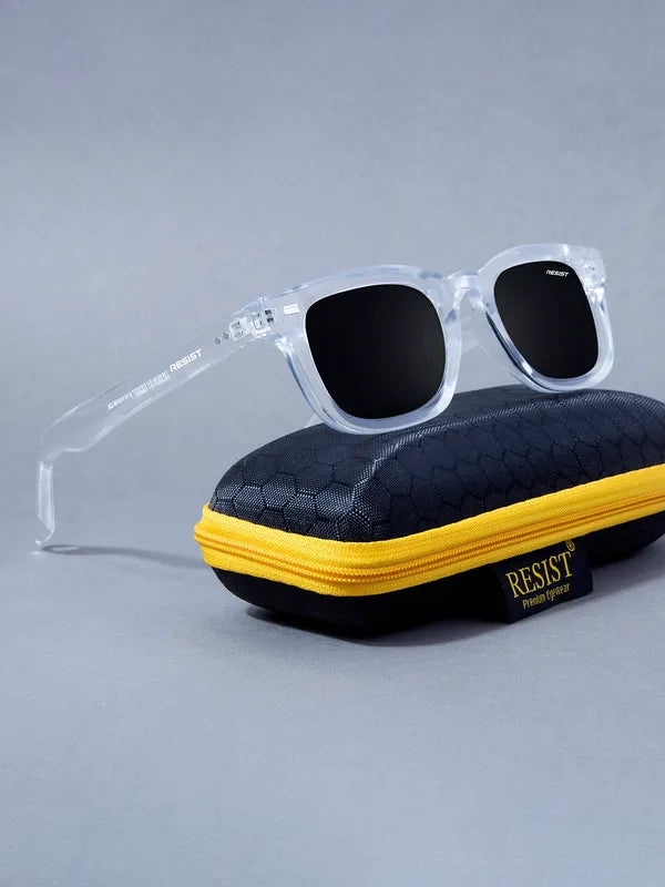 UV Protected White Black Wayfarer Sunglasses
