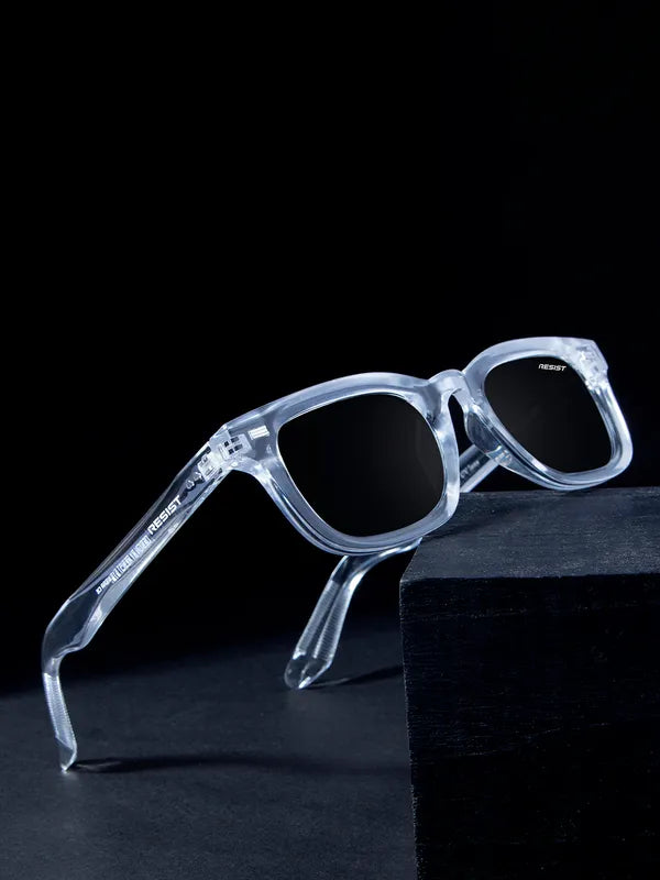 UV Protected White Black Wayfarer Sunglasses