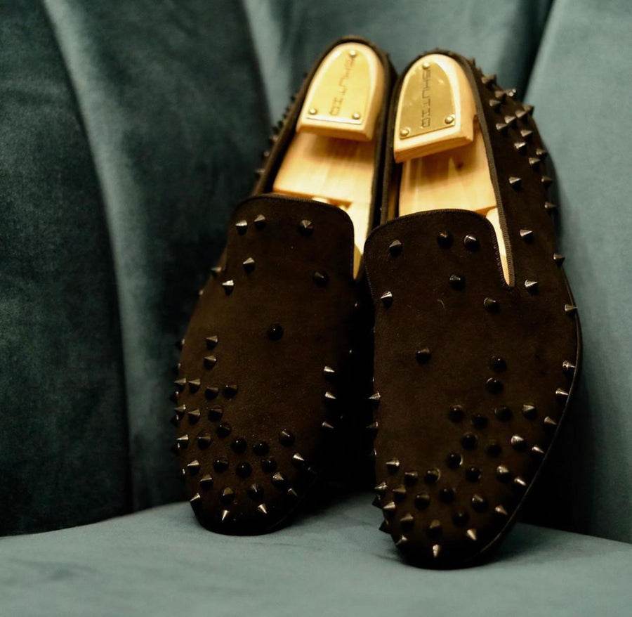 Men’s Fashion Wedding Rivet Leather Moccasins - Mens Attire