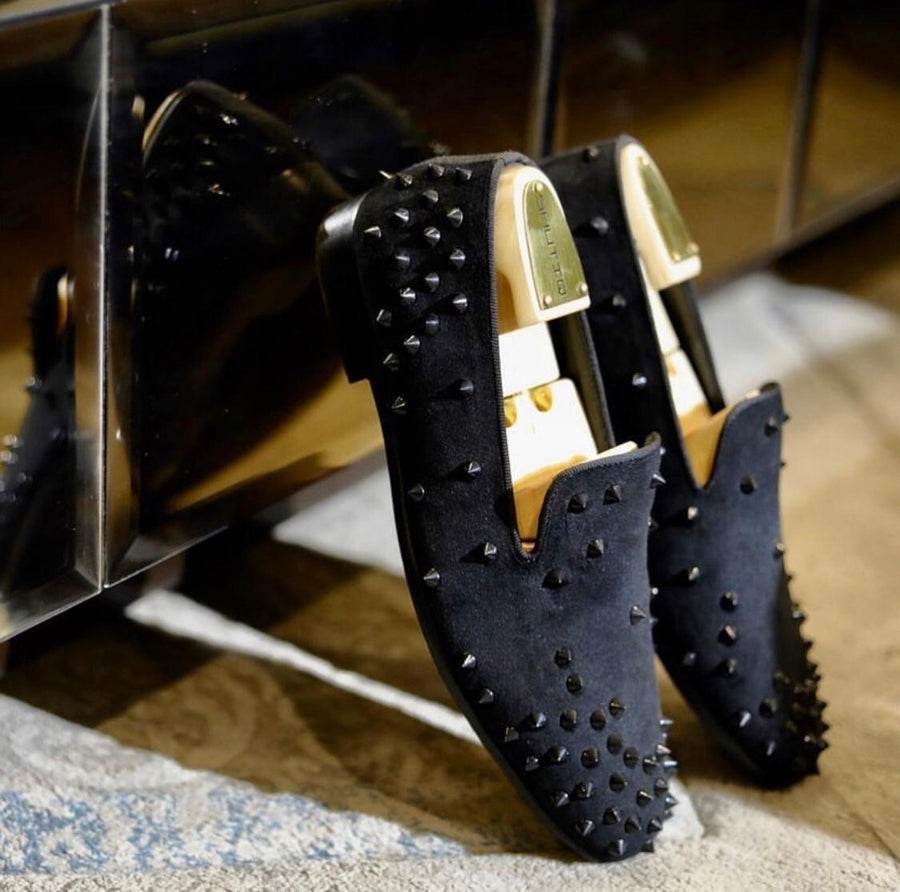 Men’s Fashion Wedding Rivet Leather Moccasins - Mens Attire