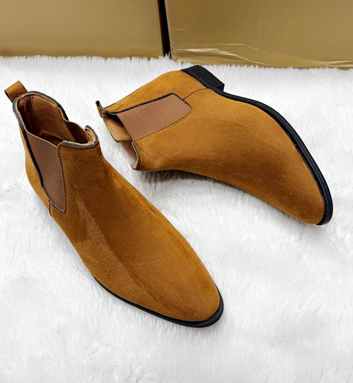 Mens Attire Chelsea Suede Boots - Mens Attire