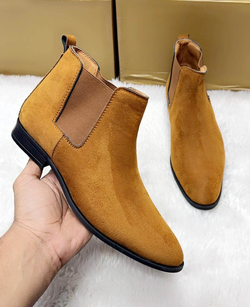 Mens Attire Chelsea Suede Boots - Mens Attire