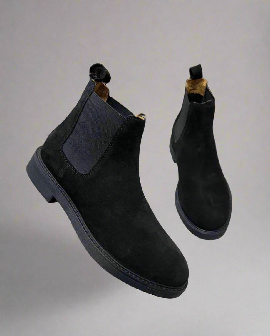 Mens Attire Fashion Chelsea Suede Boots - Mens Attire