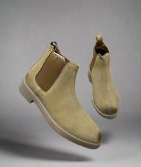 Mens Attire Fashion Chelsea Suede Boots - Mens Attire