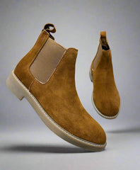 Mens Attire Fashion Chelsea Suede Boots - Mens Attire