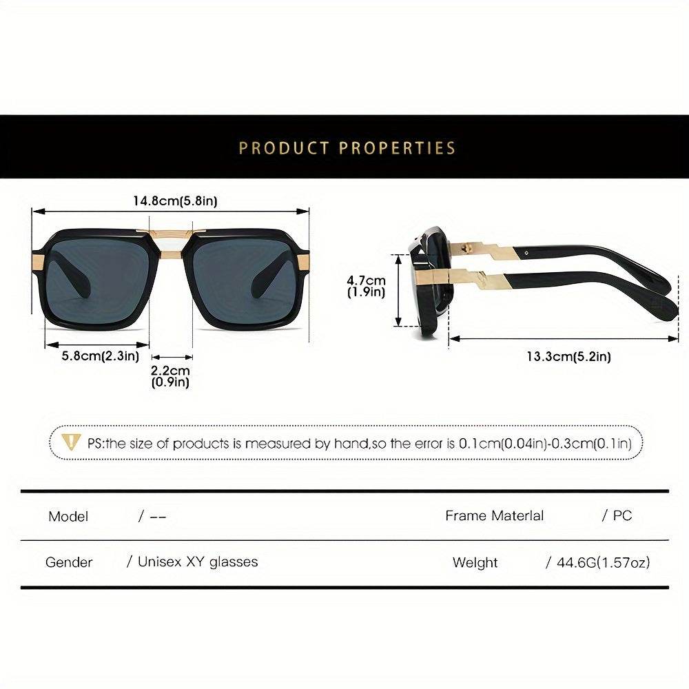 Retro Double Bridge Eyeglasses – Unisex Zinc Alloy Frame - Mens Attire