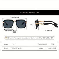 Retro Double Bridge Eyeglasses – Unisex Zinc Alloy Frame - Mens Attire