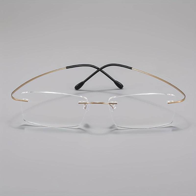 Rimless Titanium Rectangular Glasses - Mens Attire
