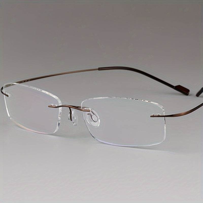 Unisex Casual Frameless Eyeglasses – Ultra-Light Memory Titanium Alloy - Mens Attire