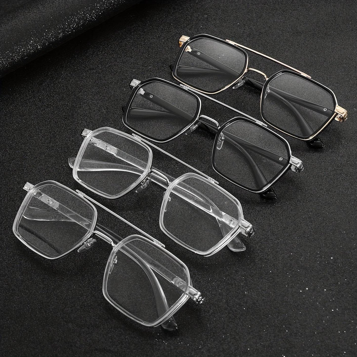 Retro Cool Hollow Mirror Frame Flat Glasses – Unisex Vintage Style - Mens Attire