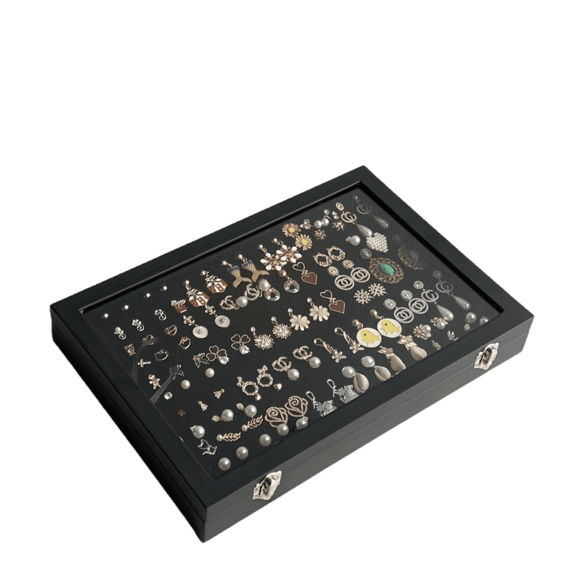 160-Hole Jewelry Organizer Box with Insertable Sponge Inserts - Mens Attire