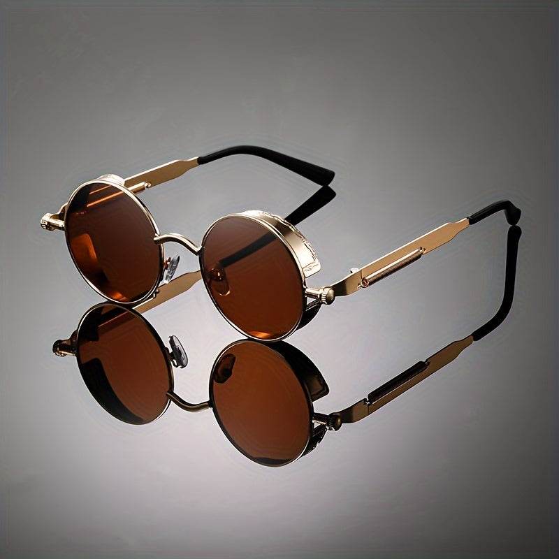Retro Round Frame Punk Style Glasses - Mens Attire