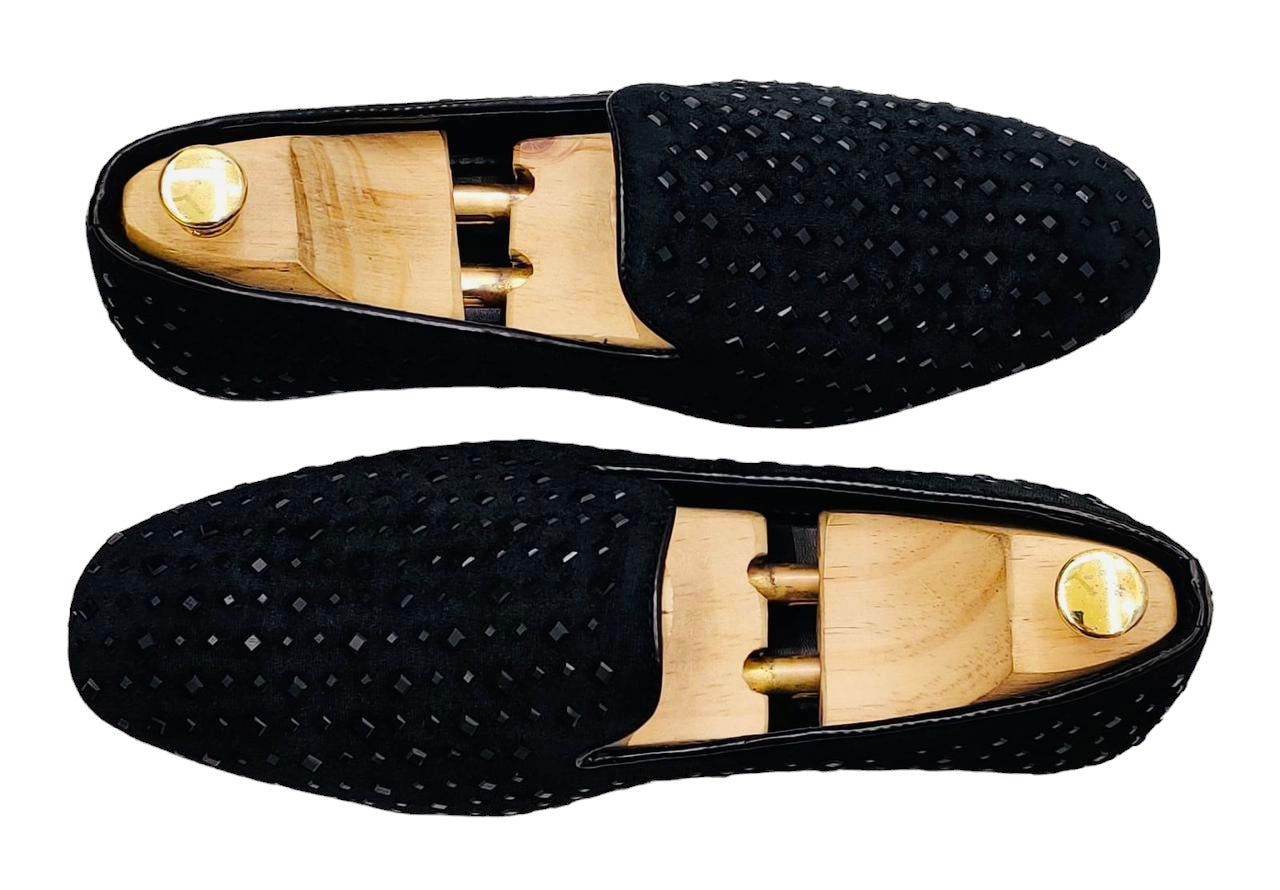 Mens Attire Studded Mirror Work Moccasins for Men - Mens Attire