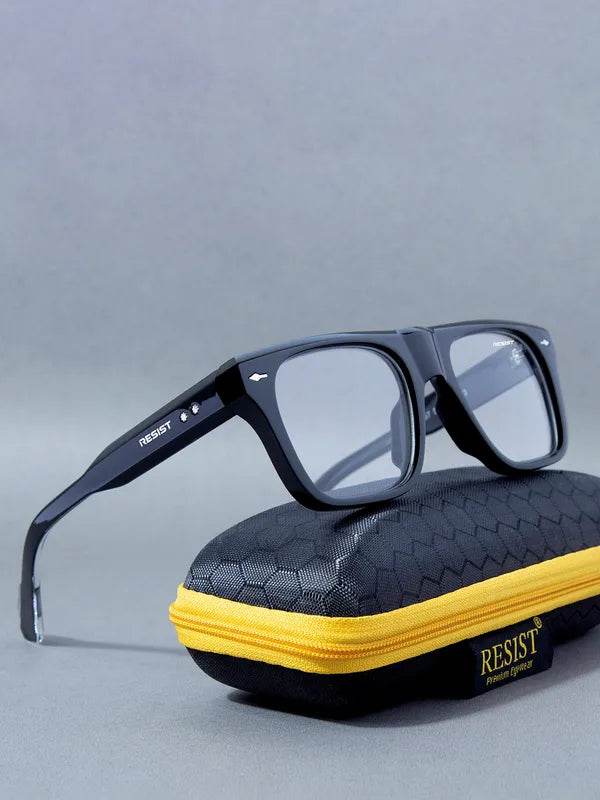 Mens Attire Black Wayfarer Eyeglasses for Men - Antiblue - Mens Attire