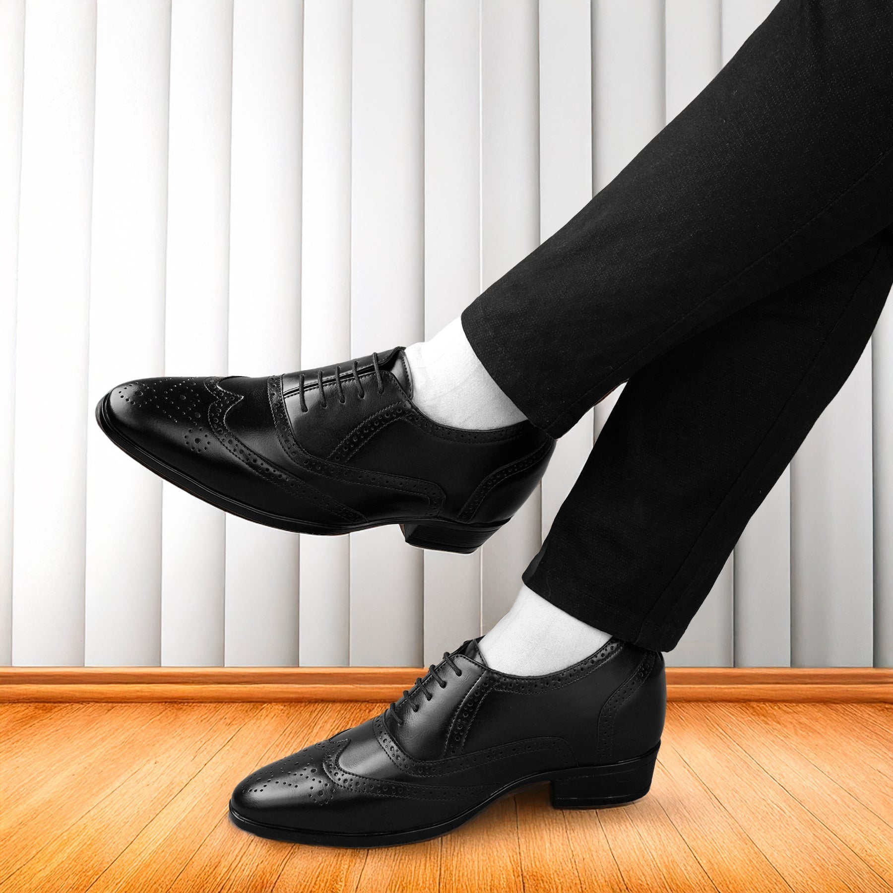Mens Formal Height Increasing Brogues with 3.5" Boost